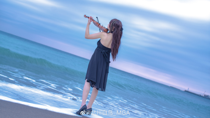 图片[2]-妹子图@北川白鸟_MG 动漫少女与小迪琴-星玉馆